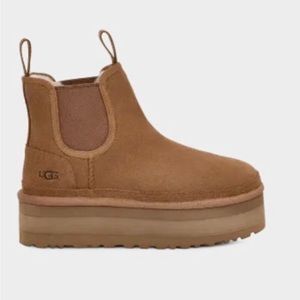 UGG WOMEN NEUMEL PLATFORM CHELSEA CHESTNUT ANKLE.